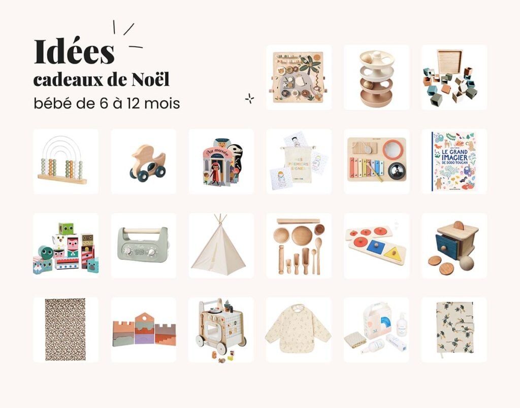 Premier Noël bébé : suggestions cadeaux, déco et souvenirs adaptés aux 6-12 mois.