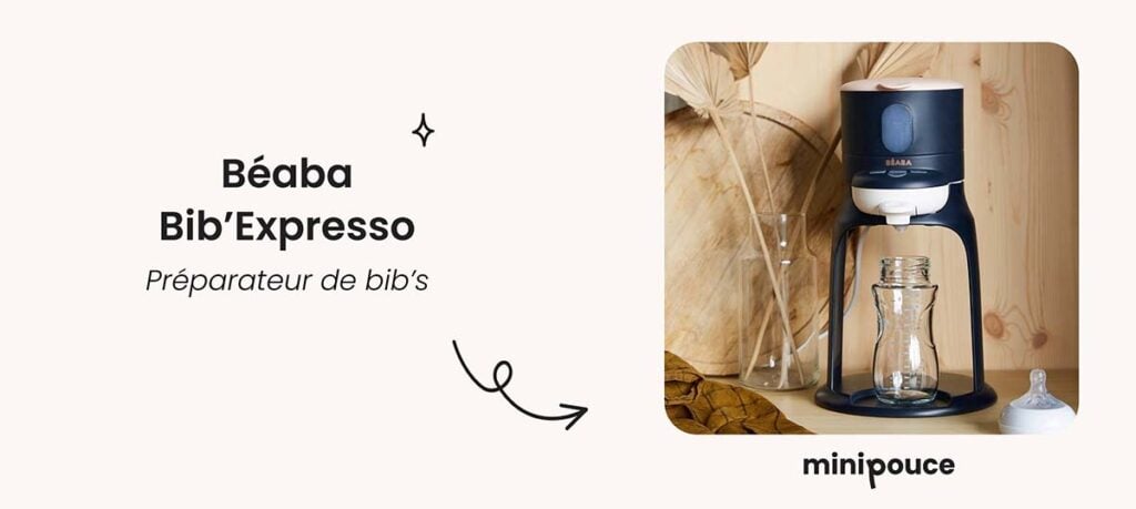 meilleur préparateur de biberon Béaba Bib’Expresso pratique et compact pour préparer les biberons rapidement