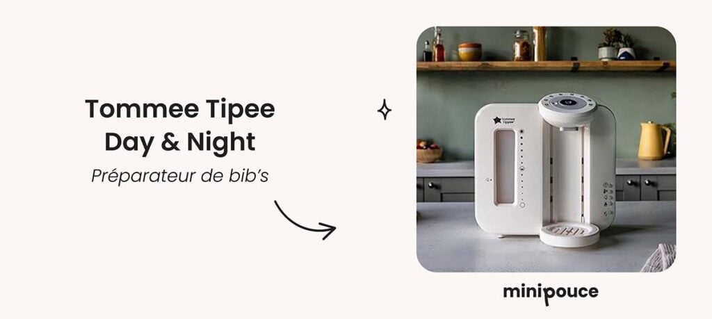 préparateur de biberon Tommee Tippee idéal nuit et jour, solution rapide pour biberons nocturnes