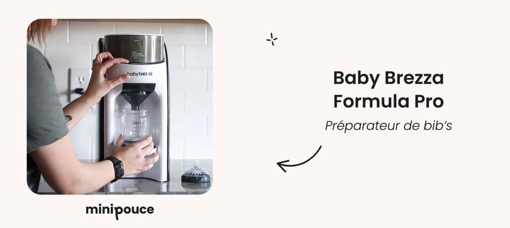 préparateur de biberon avec réservoir d’eau et compartiment à poudre, dosage précis et chauffe instantanée baby brezza