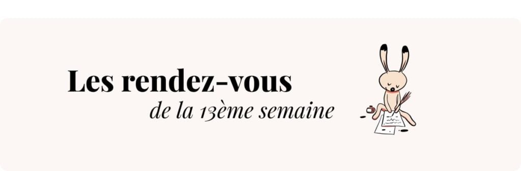 Grossesse 13 semaines – Rendez-vous médicaux