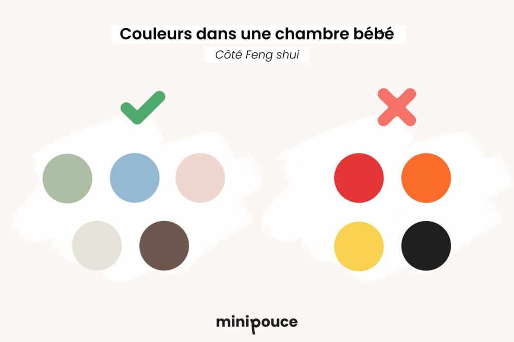Palette de couleurs pour chambre Feng Shui bébé, teintes douces et naturelles à privilégier pour une atmosphère harmonieuse