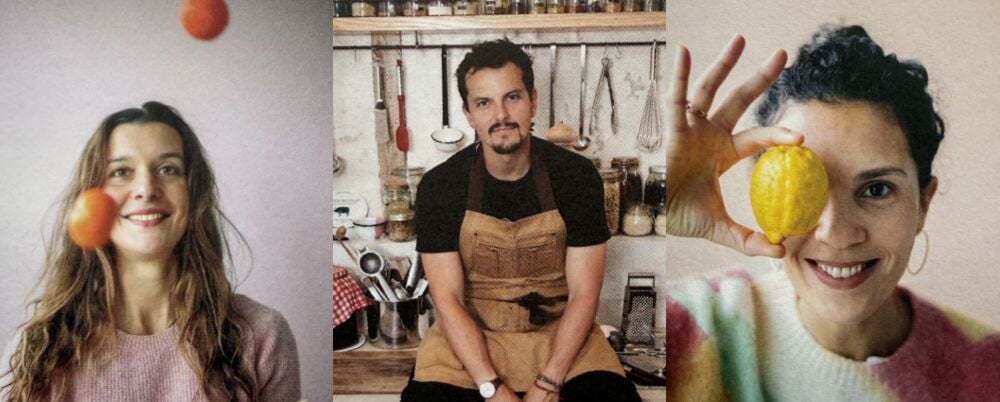 Les autrices du livre d'apéro grossesse et le chef Juan Arbelaez, auteur de la préface