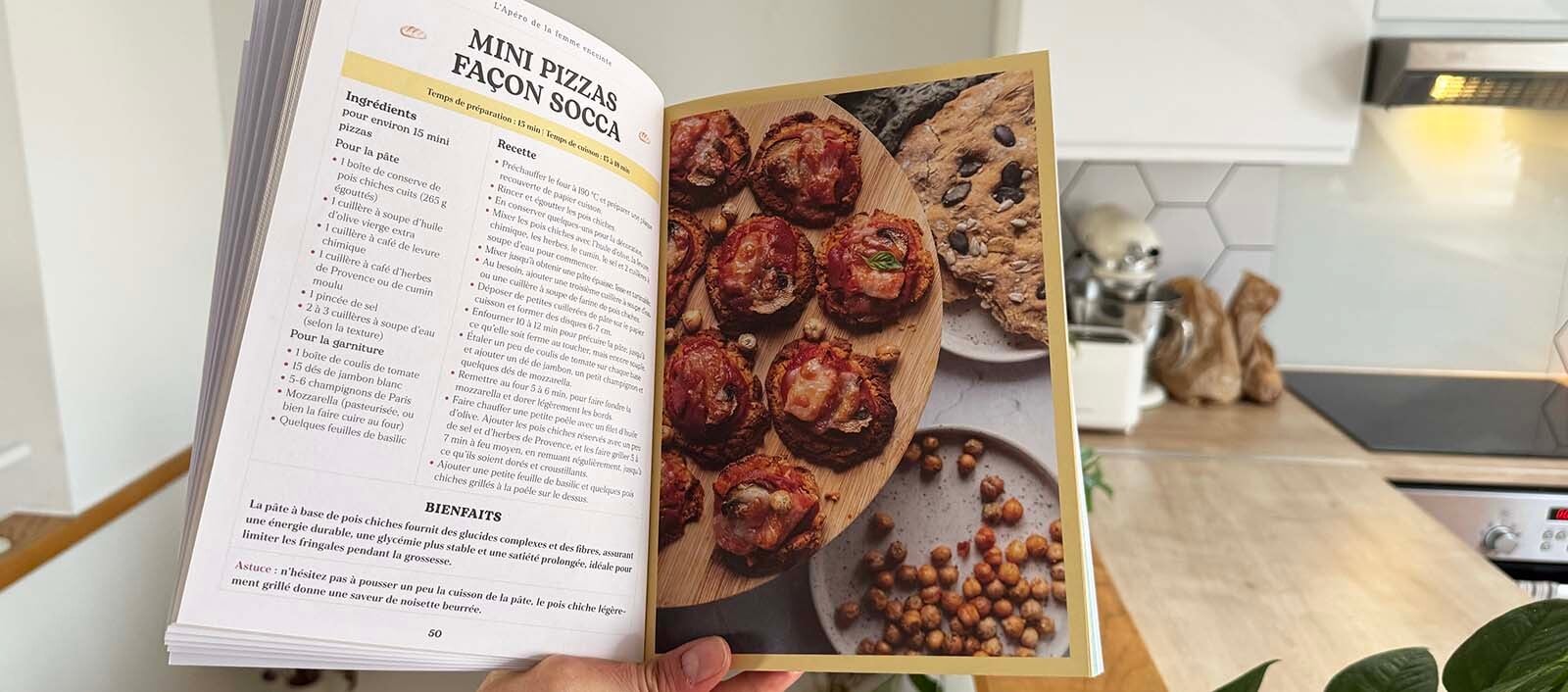 Mini pizzas de socca aux pois chiches, idée d'apéro salé pendant la grossesse