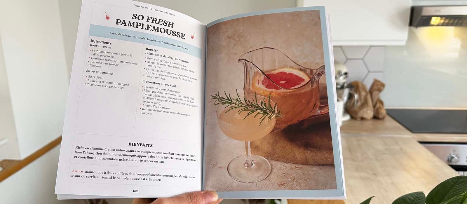 Mocktail So Fresh au pamplemousse et au romarin, cocktail sans alcool pour femme enceinte